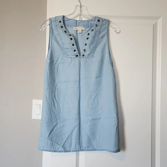 Michael‎ Kors chambray sleeveless top - Picture 1 of 5